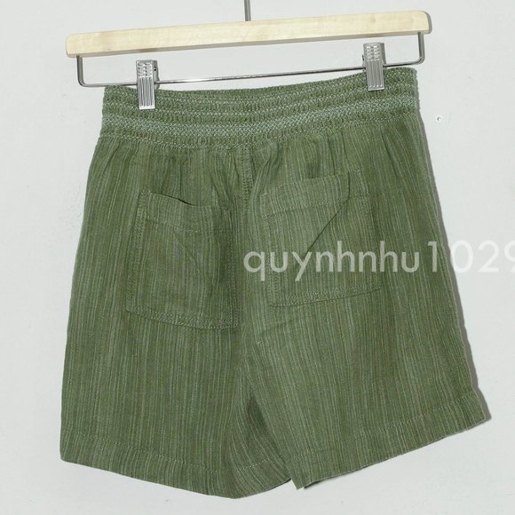NWT Briggs Ladies' Linen Blend Shorts in green - Picture 4 of 7